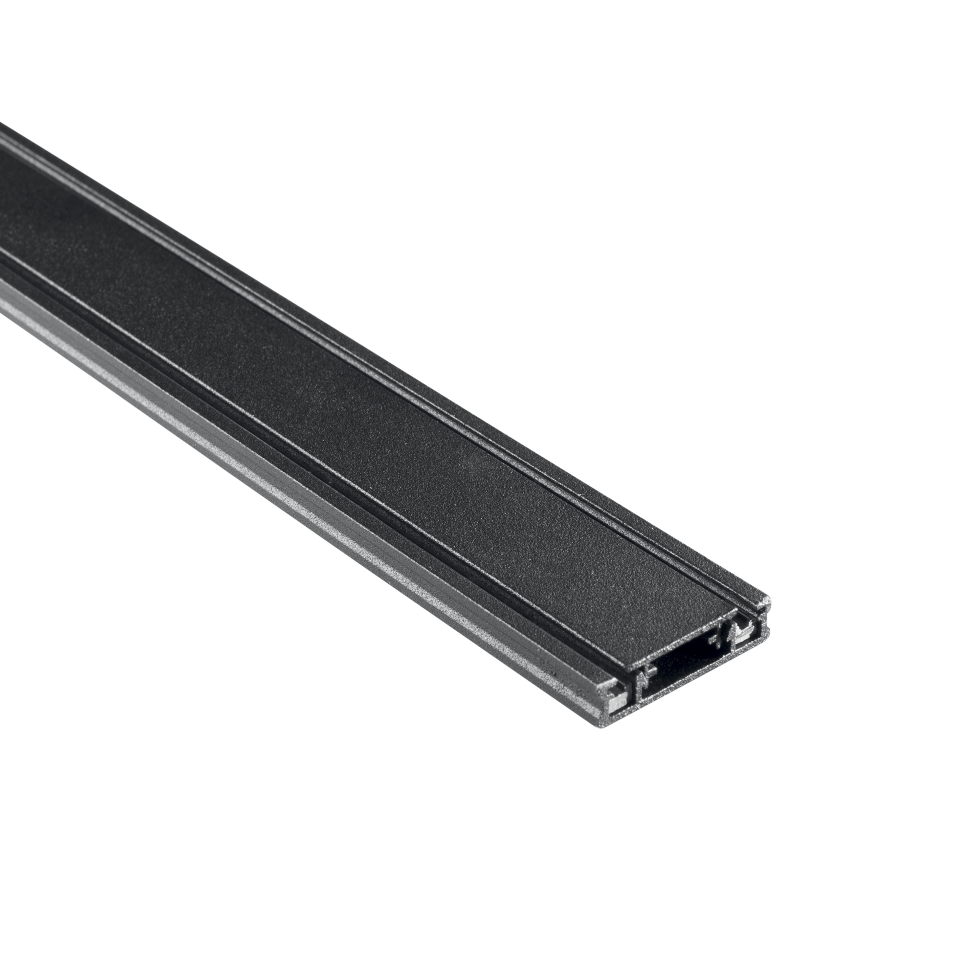 BINARIO BERNINI 48V NERO CON TAPPI INCLUSI 200X2,5X5,5CM