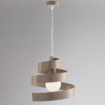 Sospensione in ferro laccato tortora opaco con cavo elettrico regolabile 1 luce