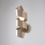 Applique in ferro laccato tortora opaco con cavo elettrico regolabile 1 luce