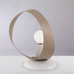 Lumetto in ferro laccato bianco e tortora 1 luce