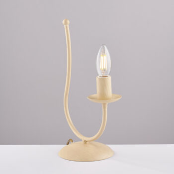 Lumetto in ferro laccato avorio con decorazione effetto decapè 1 luce