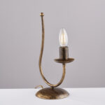 Lumetto in ferro laccato marrone con decorazione oro antico 1 luce