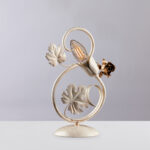 Lumetto in ferro laccato avorio con decorazione oro antico 1 luce