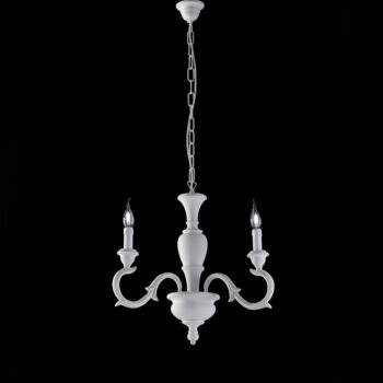 Lampadario in legno bianco shabby 3 luci