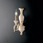 Applique in legno avorio e foglia oro 1 luce