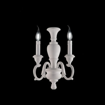 Applique in legno bianco shabby 2 luci