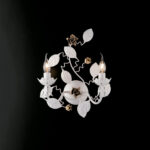 Applique in ferro laccato bianco shabby 2 luci