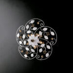 Plafonierain ferro laccato bianco shabby 5 luci