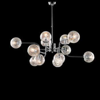 Sospensione in ferro cromo lucido 12 luci