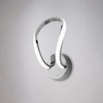 Applique in metallo e alluminio cromo lucido con led integrato