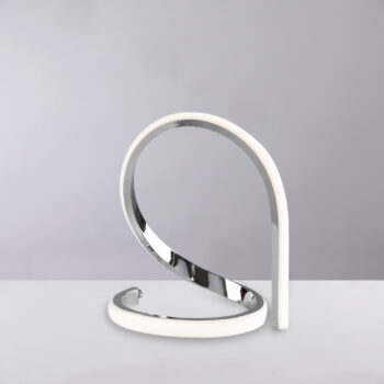 Lumetto in metallo e alluminio cromo lucido con led integrato