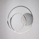 Plafoniera in metallo e alluminio cromo lucido con led integrato