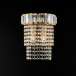 Applique in ferro e ottone dorato con strass 2 luci