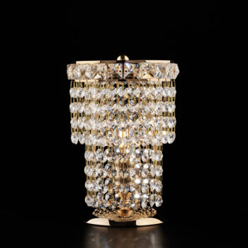 Lumetto in ferro e ottone dorato con strass 1 luce