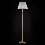 Piantana in oro e cristallo 1 luce con paralume dm.45