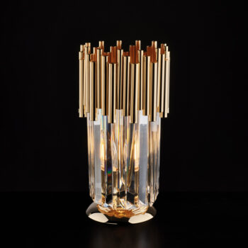 Lumetto in ferro dorato con strass 1 luce