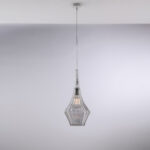 Sospensione in ferro con vetro grigio pyrex 1 luce
