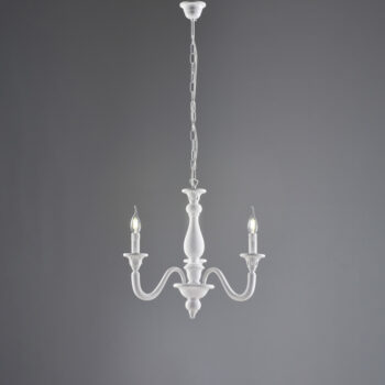 Lampadario in legno bianco shabby 3 luci