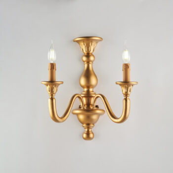 Applique in legno oro antico 2 luci