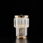 Lumetto in ferro e ottone dorato con strasss 1 luce