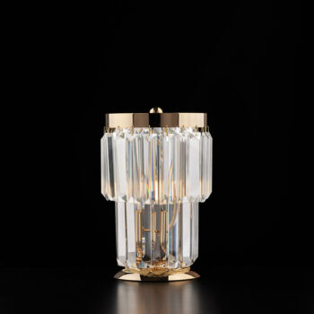 Lumetto in ferro e ottone dorato con strasss 1 luce