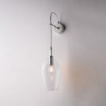 Applique in ferro con vetro trasparente pyrex 1 luce