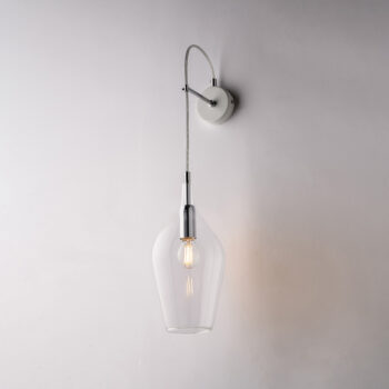 Applique in ferro con vetro trasparente pyrex 1 luce