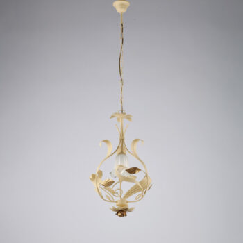 Lampadario in ferro laccato avorio decape 1 luce