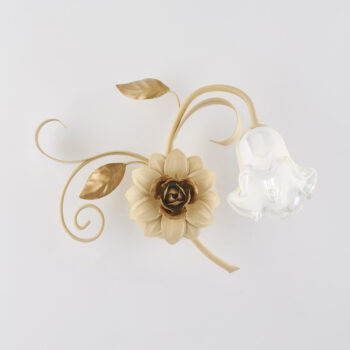 Applique in ferro laccato avorio decape 1 luce