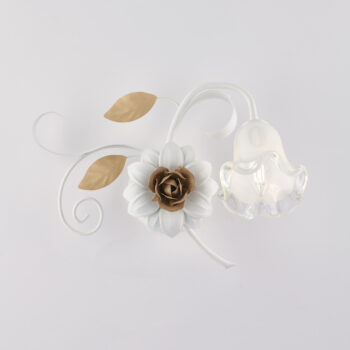 Applique in ferro laccato bianco shabby 1 luce