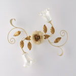 Plafoniera in ferro laccato avorio decape 2 luci