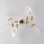 Plafoniera in ferro laccato bianco shabby 2 luci