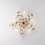 Plafoniera in ferro laccato avorio decape 5 luci