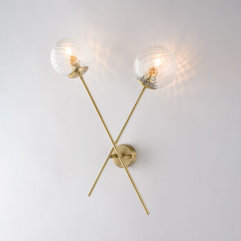 Applique in ferro bronzato spazzolato 2 luci