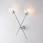 Applique in ferro cromo lucido 2 luci