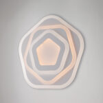 Plafoniera in metallo bianco e acrilico con led integrato in due temperature di colore