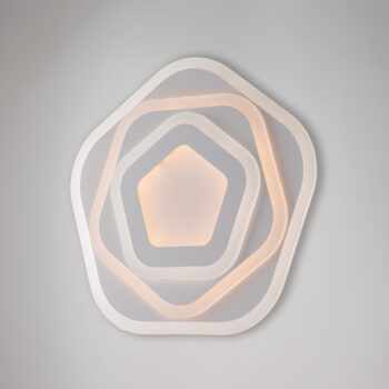 Plafoniera in metallo bianco e acrilico con led integrato in due temperature di colore