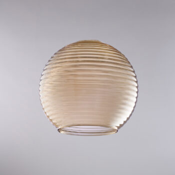 diffusore in vetro soffiato ambra con rigatura in rilievo