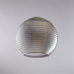 diffusore in vetro soffiato grigio specchiato con rigatura in rilievo