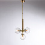 Sospensione in ferro bronzato spazzolato 4 luci