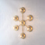 Plafoniera in ferro bronzato spazzolato 7 luci