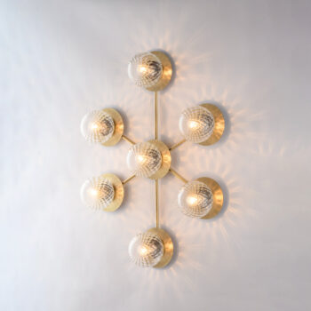 Plafoniera in ferro bronzato spazzolato 7 luci