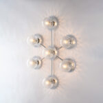 Plafoniera in ferro cromo lucido 7 luci