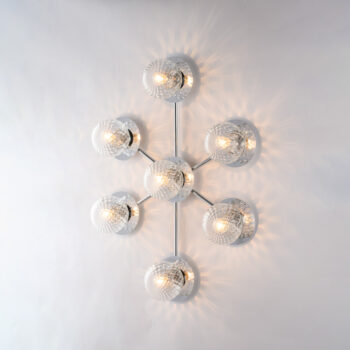 Plafoniera in ferro cromo lucido 7 luci