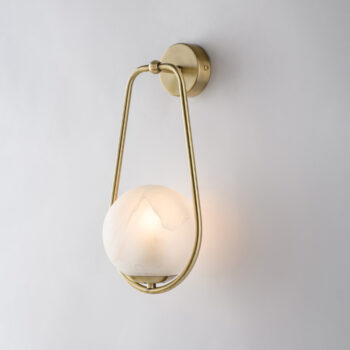 Applique in ferro bronzato 1 luce con sfera dm.14