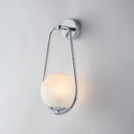 Applique in ferro cromato 1 luce con sfera dm.14