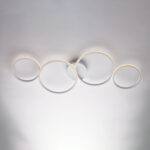 Plafoniera in metallo e alluminio laccato bianco con led integrato CCT + telecomando