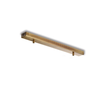 Rosone rettangolare multicavo in ferro bronzato 2 fori