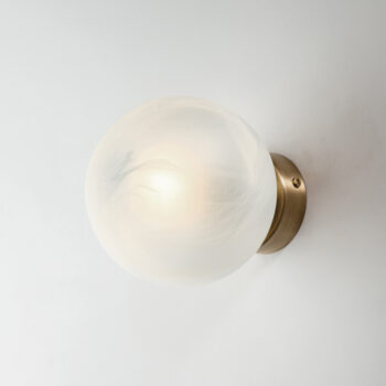 Applique in ferro bronzato 1 luce con sfera dm.14