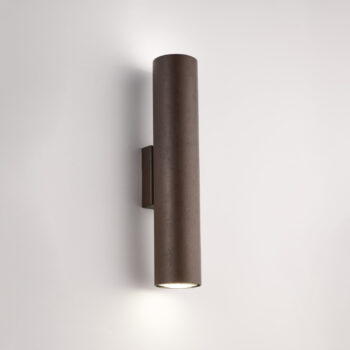 Applique in ferro laccato nero GU10 con decorazione effetto ruggine 2 luci